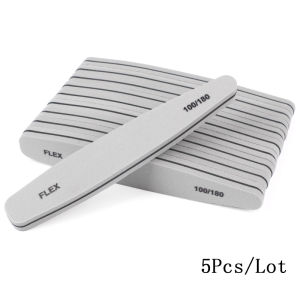 5/10/20Pcs Grey Nail Files 100/180 Grit Washable Sponge Sanding Buffer Blocks for Gel Polish Manicure Pedicure Supplies