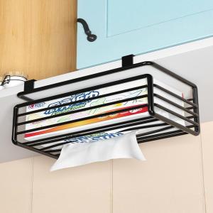 No-Drill Hanging Kitchen Tissue Holder Rack Cabinet Storage Box Paper Towel Roll Holder PVC Material Easy Installation