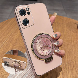 Oppo Reno7 pro Silicone Case Full Cover Anti-Fall Soft Gel Sandflow Design Womens High-End Feel Protective Shell for 5G Phones