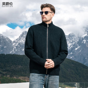 Enjeolon | Warm Thick Stand-Collar Zipper Knitted Cardigan For Men Winter Autumn