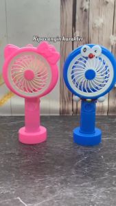 Kipas Angin Mini Portable + LED + USB Charging SX109 /Kipas Mini Genggam Karakter Doraemon & Hello kitty Bisa Dibawa Kemana -Mana Van Star Karakter Lucu Kemasan Kardus Cocok Untuk Cowok dan Cewek  dari Bahan Berkualitas