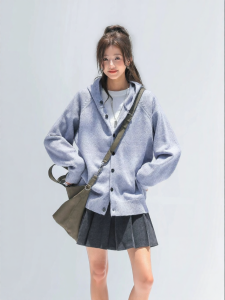CHANT2nd | Hooded Loose Retro Sweater Knit Cardigan