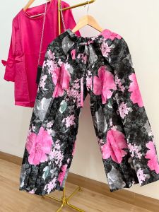 ●ECLAIRE● 07X Setelan Celana Kulot Floral Flower Bunga Fashion Muslim Lebaran Idul adha idul fitri Mira