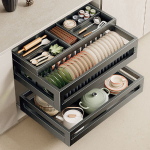 Micoe | 304 Stainless Steel Drawer Basket for Kitchen Cabinets Dishware Storage