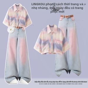 NUMEN BUTTON | Bộ Quần Áo Nữ Dành Cho Người Mập Mùa Hè Phong Cách Hàn Quốc
