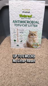 Natureal Antimicrobial Tofu Cat Litter 8L Plant Based Anti Bacteria Fast Clumping Long Lasting No Odour