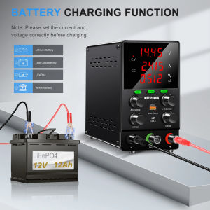 Newest digital Dc power supply 12v 24v 30v 10a Battery Charging Adjustable Power Supply 60V 5A 120V 3A OCP OUTPUT Preset Current Encoder Knob USB-A USB-C