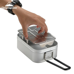 Campingmoon | CAMPINGMOON Outdoor Camping Aluminum Lunch Box Bottom Net Picnic Thickened Stainless Steel Steaming Net With High Steaming Sheet
