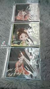 (Tặng Kèm Bút Cạo) Bộ 3 Tranh Cạo Than Tre Tranh Cạo Chibi Cổ Trang Tự Hoàn Thành Về Các Cô Gái Kích thước 15cm x 15cm