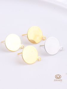 14K Gold Plated เงินแบนต่างหูจี้ DIY Handmade แฟชั่นเครื่องประดับอุปกรณ์เสริมสําหรับ EAR STUD