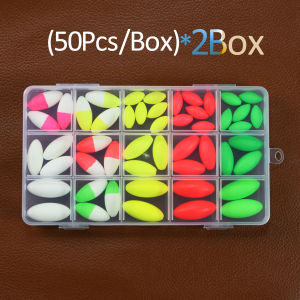 Topranc Multicolor Oval Foam Fishing Float Beads Set High-Visibility Luminous Eye Bobber Stopper Beads Tackle Accessories