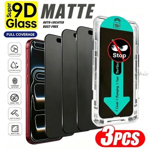3PCS Full Cover Matte Privacy Screen Protector For iPhone 13 17 15 16e 12 14 Plus 11 18 Pro Max XS Max X XR Air Tempered Glass