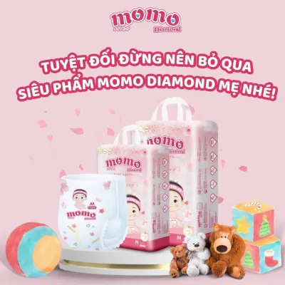 [FREESHIP MAX] Bỉm Tã dán/ quần MOMO DIAMOND ORGANIC S64M62M60L54XL50XXL48XXXL46 - shopmenhim2810
