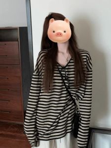 HUOLISI | Lightweight Casual Stripe Long Sleeve T-Shirt Thin