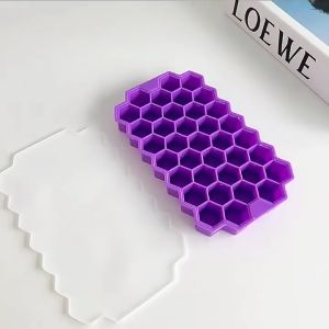 Silicone Ice Cube Trays with Lid Ice Jelly Maker frozen Molds Silicone Honeycomb Ice Cube Mold 硅胶冰格托盘