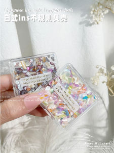 Mini Shell Fragments Nail Art Decorations Macaron Colors Abalone Shell Crystals Sparkling Aurora Borealis 3D Natural Thin Pieces