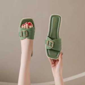 Womens Outdoor Slippers Summer Outwear Summer 2024 New Arrival Internet Celebrity Flats Fashion One-Word Sandals Non Slip Casual Beach