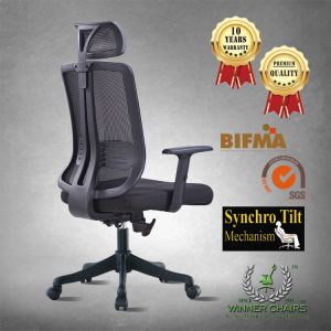 Office Chair Ergonomic Highback Mesh Chair/Computer Chair 1033A-BLK
