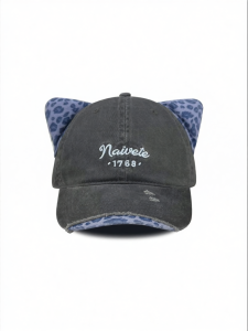 Leopard Print Cat Ears Retro Cap Wide Brim