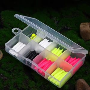 WEIHE 81pcs soft fishing lure kit soft fishing bait mini soft lures zinc alloy jig hook combo fishing tackle unit