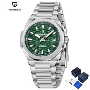 Pagani Design 40MM Đồng Hồ Cơ Tự Động Sang Trọng Dành Cho Nam Giới Dây Thép Không Gỉ Chống Nước Dạ Quang Đồng Hồ Đeo Tay Doanh Nhân Pha Lê Sapphire