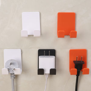 【On Sale】Multi-Purpose Creativity Plastic Plug Hook No-punch Plug Storage Rack Self-adhesive Wall Mounted