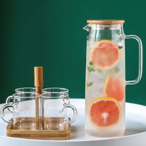 Masely 1000/1200/1500ml Glass Kettle Heat Resistant Water Jar Cold and Hot Juice Coffee Tea Jug