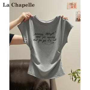 La Chapelle | Áo Thun Ôm Dáng Tay Ngắn Có Thêu Chữ Kiểu Mỹ