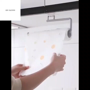 Kitchen Paper Roll Holder Towel Hanger Rack Wall Mounted Tissue Hanger Cabinet Rag Hanging Holder Towel Rack