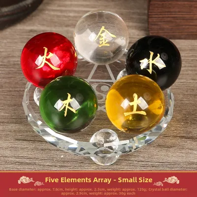 DINGFENGGE | Feng Shui Wealth Attracting Crystal Ball Five Elements Balance Decoration
