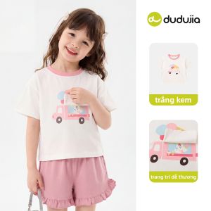 DUDUJIA | Áo Thun Mỏng Hè 100% Cotton Cho Trẻ Em