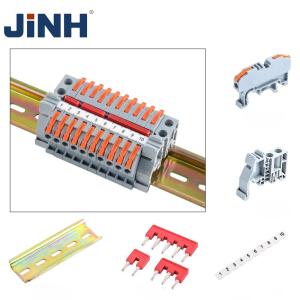 JinH | JINH CMK420-2.5 Rail-Mount Lever Clamp Set Orange Quick Splice Tool-Free ID Strip for Electrical Cabinets