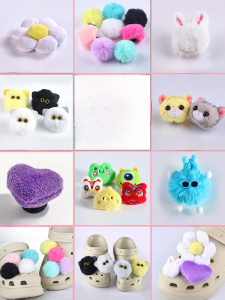 Adorable Tassel Decorative Buckle Accessory for Crocs Hole Shoes Cute Ball Shoe Accessories Carolls Star Intelligence