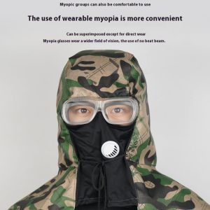 ZUOGUAN Mũ trùm đầu chống bụi  với áo choàng vai để an toàn lao động và bảo vệ