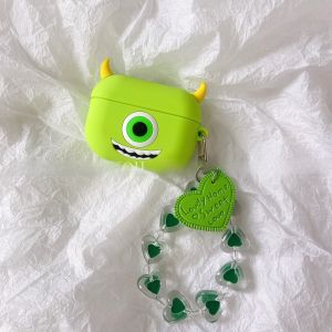 Cute Heart Shaped Bracelet Protective Case for Apple AirPods3 pro Soft Silicone Earphone Cover Compatible with 1/2 Generation Bluetooth Headsets