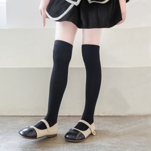 Childrens Socks For Girls White Knee High Long Socks For Boys Black Football Socks 1-15Years Student Kids Stockings Spring New