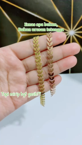 Lobster 750 - Gelang Serut Kait Daun Motif Titanium Anti Karat / Gelang Wanita / Gelang Titanium / Gelang Anti Karat
