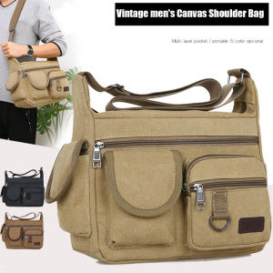 Canvas Messenger Bag for Men Vintage Crossbody bags