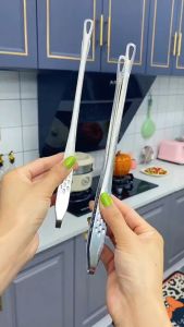 Kẹp Gắp Thức Ăn Cách Nhiệt Cán Dài 24/28cm Bằng Thép Không Gỉ Vệ Sinh An Toàn Thực Phẩm