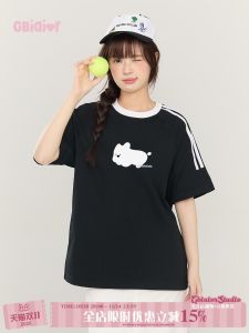 Áo Thun Cotton Tay Ngắn Dáng Rộng Cổ Tròn Phong Cách Ngọt Ngào Mùa Hè Gbiaior Thiết Kế Dệt Kim Mỹ Áo Thun Nữ