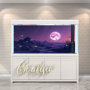 Stiker Background Aquarium Vinyl Premium Tahan Air - Moonlit Purple (MP)