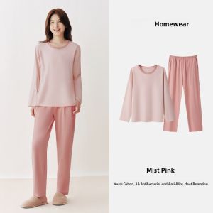 THREEGUN | Couples Warm Cotton Pajamas Loose Mens Antibacterial Static Dissipation Home Clothes Long Sleeve Sleepwear Autumn Winter