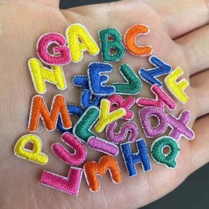 Mini Cartoon Alphabet English Letters Badge A~Z Clothes StickerTiny Number Patches 0-9Fabric Embroidery Applique Iron On Patch