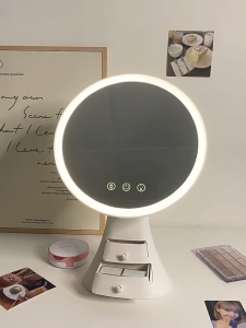 TurTle Mirror Makeup Mirror with LED Light Storage Box Integrated Dressing Mirror Makeup Mirror