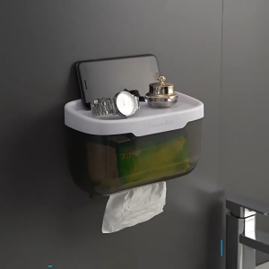 Toilet Paper Holder Tissue Box Bathroom Storage Paper Organizer Bathroom Tissue Holder Rack Self