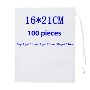 100pcs Non-Woven Fabric Tea Bag Strainer Soup Making Medicinal Herbs Bags Disposable Chinese Style Tea Brewing Bags