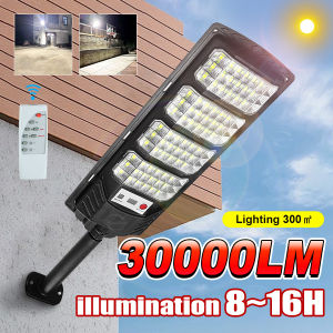 30000LM Outdoor Solar Lamps: IR Sensor and Always Light for 20h Sunlight Outdoor Solar Spotlights Waterproof External Solar Lamp