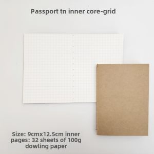 Travelers Leather Notebook Replacement Core Mini Passport Style Grid Line Blank Book Writing Meeting Office General Notebook