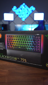 Razer BlackWidow V4 75% Wired Orange Switch Gaming Keyboard with Hot-Swappable Design - Black