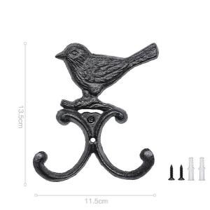 OUHOE | Creative Rustic Cast Iron Wall Hook Decorative Heavy Duty Wall Mounted Rack Sturdy Rust Proof Entryway Key Organizer Living Room